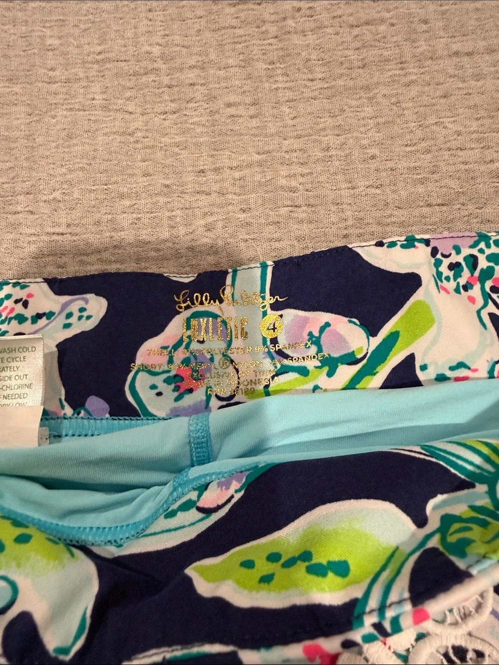 Lilly Pulitzer Navy Floral Mini Skirt with Pink, Green and White Accents
